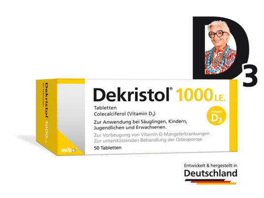 Packshot – Dekristol<sup>®</sup> 1000 I.E. 50 Tabletten